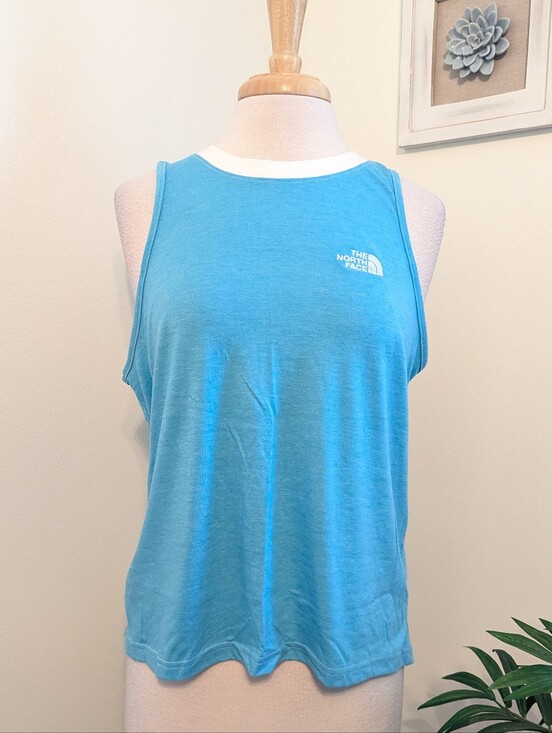 The North Face Tops - The North Face Women's Blue Athletic Tank Top with White Trim Large